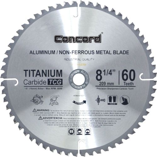 Concord Blades ACB0825T060HP 8-1/4-Inch 60 Teeth TCT Non-Ferrous Metal Saw Bl...