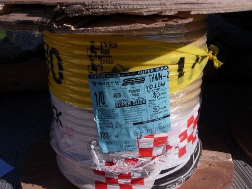 NEW 100 FEET OF 1/O THWN-2 COPPER WIRE STRANDED - YELLOW INSULATED SUPER SLICK