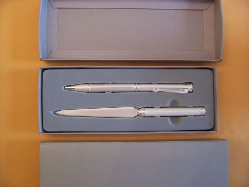 NEW TRANSOUTH SATIN FINISH PEN &amp; LETTER OPENER SET IN GIFT BOX