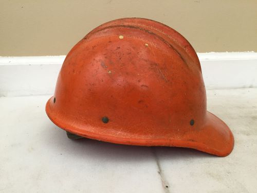 Vintage Bullard 502 Orange Fiberglass Construction Hat Hard Boiled San Francisco