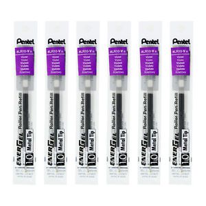 Pentel Refill for EnerGel RTX, EnerGel Deluxe, Bold, Violet Ink, 6/Pack