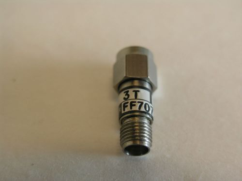 Weinschel 3T Attenuator.  3dB,  DC to 12.4GHz,  1 Watt,  SMA(M) to SMA(F).