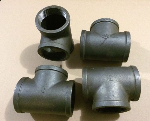 4 bis malleable black iron 3&#034; tee fittings for sale