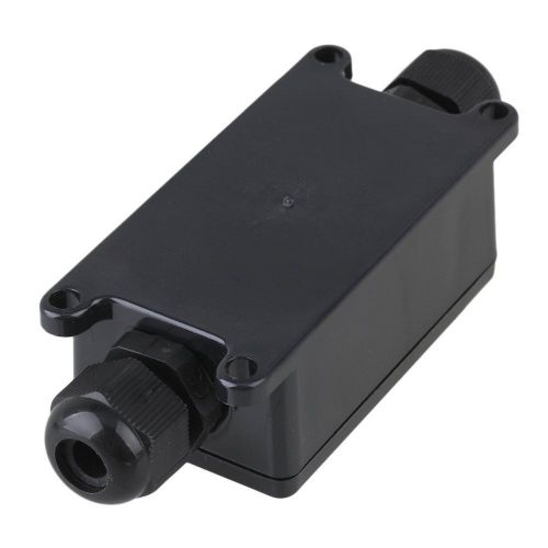 Black Waterproof IP65 Outdoor 2 Cable Plastic Junction Box P02-D3 Terminal