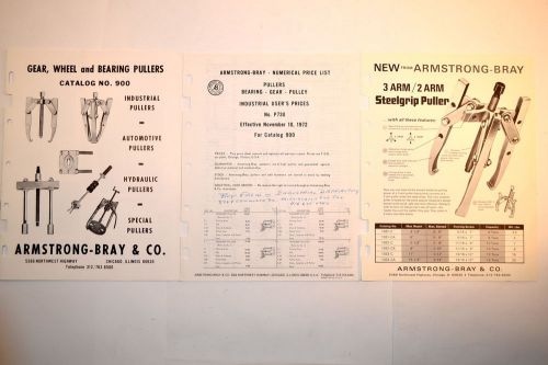 Armstrong bray gear wheel bearing puller catalog 900 + price list + flyer #rr787 for sale