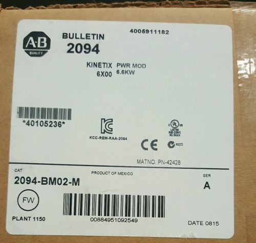 Allen Bradley Kinetix 6500 Servo Drive Axis Module 2094-BM02-M 15 amp brand new