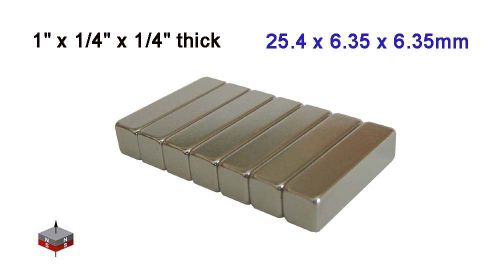 12 pcs of Grade N52, 1&#034;x 1/4&#034; x 1/4&#034; thick  Rare Earth Neodymium Block Magnets
