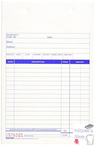 REDIFORM Carbonless Sales Forms for Registers, Triplicate, 5.5 x 8.5, 500 Sets