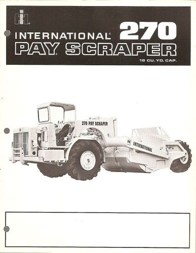 Equipment brochure - international - ih 270 - pay scraper earth mover 70 (eb848) for sale