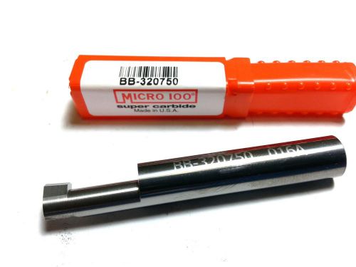 Micro 100  .320 x  .750&#034; Depth Carbide Radius Grooving Boring Bar Tool (P 437)