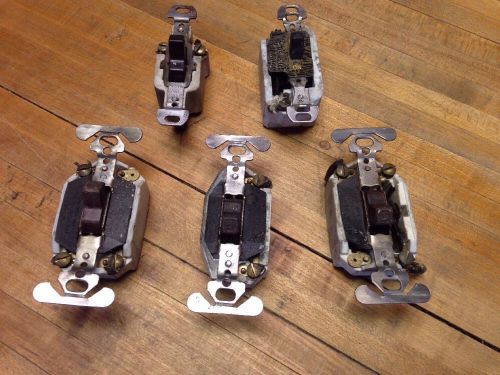 Lot of 5 Assorted Vintage  Wall Light Switches~on/off  Ceramic-Estate Find~