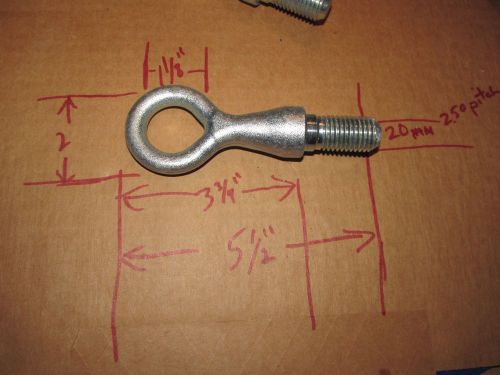 5 1/2, 2&#034;  machine lifting eye bolts w/ shoulder  20 mm x 2.50 pitch surplus new for sale