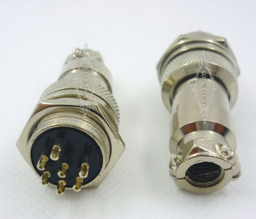 Aviation Plug Male Female Panel Power Chassis Metal Connector GX 16mm 7-Pin 1pcs