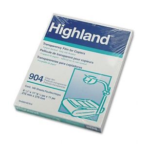 HIGHLAND 3M Transparency Film for Plain Paper Copiers, Letter, Clear, 100 per Bo