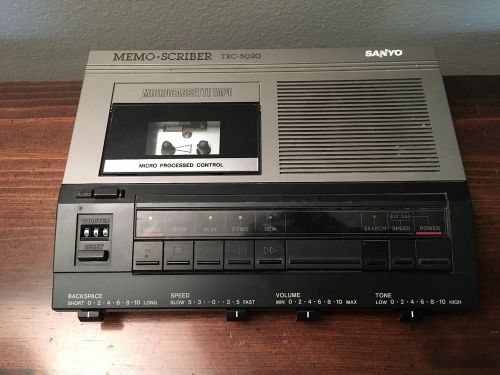 Sanyo TRC 5020 Memoscriber Microcassette Transcriber Tape Recorder