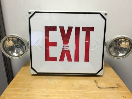 Siltron emergency exit sign and light combo for sale