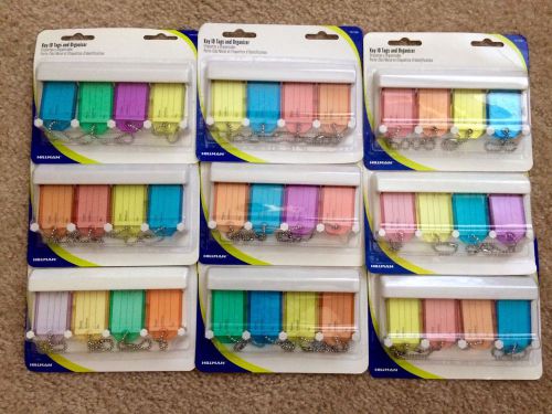4 pack key id tags with organizer, lot of 9 for sale