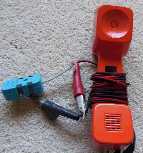 Lineman At&amp;T Orange Push Button Phone Tester-Butt Set