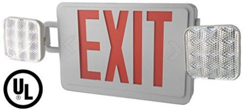 UL Listed- Single/Double Face LED Combo Emergency EXIT Sign With 2 Head Lights