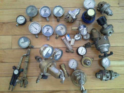 Lot of mixed vintage and used valve gauge regulator oxygen helium for sale
