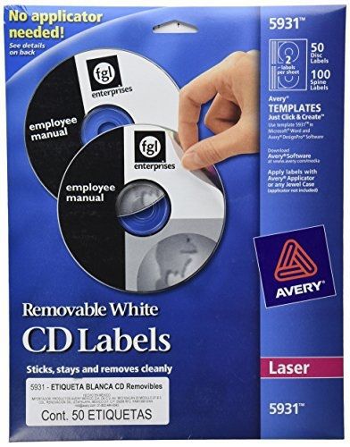 Avery Laser Labels Shuttered Jewel Case Inserts with Software for CD/DVD (5931)