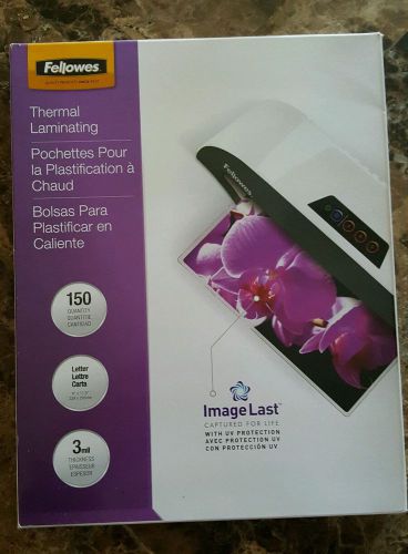 Fellowes thermal laminating pouches imagelast letter size 3 mil 150 pack (520... for sale