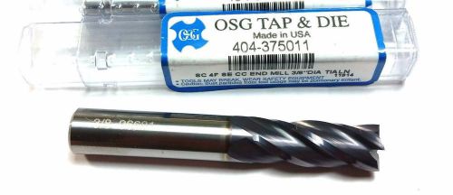 3/8&#034; OSG Solid Carbide TiALN 4 Flute End Mill (R 386)