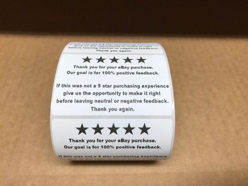 25 - Five Star Stickers To Accompany Your eBay Branded Packaging Tape