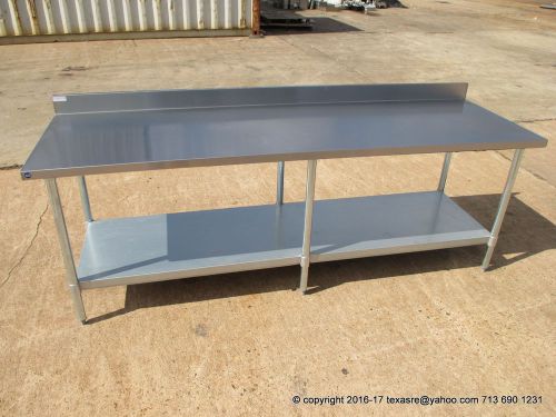 New stainless steel work prep table 96&#034; x 30&#034; , with back splash, nsf for sale