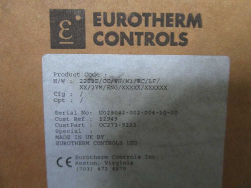 EUROTHERM 2208E/CC/VH/M1/RC/LF/XX/2YM/XXXXX/XXXXXX TEMP. CONTROLLER *NEW IN BOX*