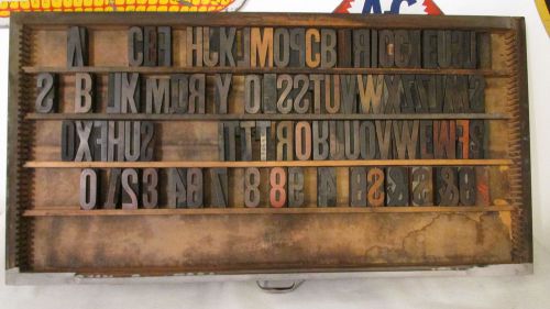 Vintage Wood Blocks Printing Press Printers Block Wooden With Drawer USA 2 1/2 &#034;