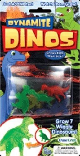 Pack of 7 Multi Colored Growing Dynamite Dinos