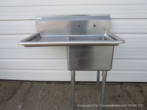 Stainless steel 1 compartment sink, 18ga, bowl size 18&#034;x18&#034;x12&#034;,1 d/b 18&#034;, nsf for sale