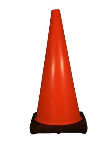 Cortina 03-500-07 Vinyl Traffic Cone with Black Base 28&#034; Height Red/Orange