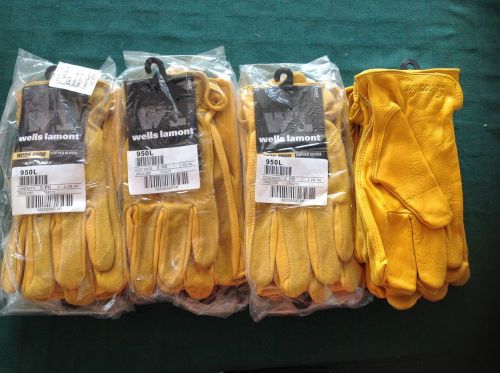 1 Dozen Premium Grain Deerskin Leather Gloves. Size Large