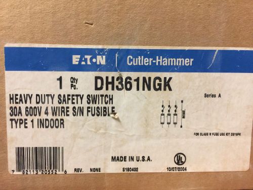 EATON DH361NGK Heavy Duty Safety Switch New In Box