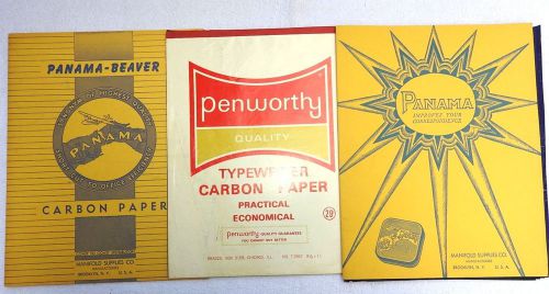 Lot of 5+ Folders of Vintage Carbon Paper; Panama, Panama-Beaver, Penworthy