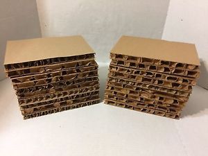 20 Corrugated Cardboard SHIPPING Pads Inserts 6 3/4 X 10-  1/2 IN THICK  USED