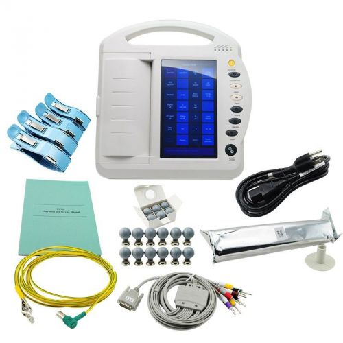 Portable 12 Channel 10 inch TFT LCD Digital Electrocardiograph ECG EKG Machine