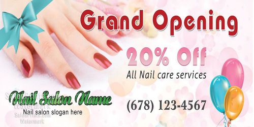 (3ft x 6ft) Custom Nail Salon Vinyl Banner - Pink and White Manicure || VBN-002