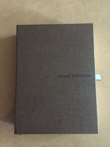 (1) Louis Vuitton LV Hard Empty Rectangle Brown Gift Wallet Sliding Box - 7 x 5