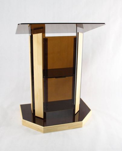 Fixture displays wood &amp; acrylic podium with slant large reading surface 14313 for sale