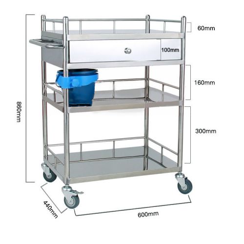 Unique medical dental lab kitchen trolley stainless steel high quality uc913 for sale