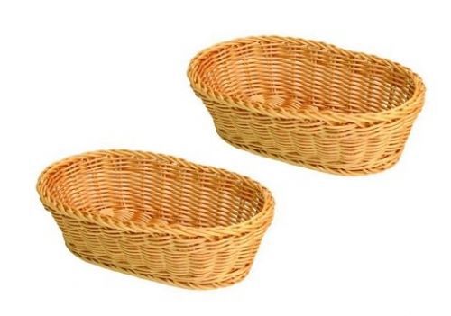 Thunder Group SET OF 2, 11-Inch Large Oval Tabletop Serving Baskets, Bread Roll