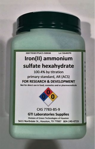 Iron(ii) ammonium sulfate hexahydrate 100.4% by titrn. primary std. ar acs 500g for sale