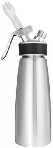 Professional cream whipper stainless steel bottle w/ decorative head, 1-pint for sale