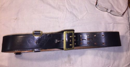Jay-Pee Sam Browne Black Brass Size 40 Duty &amp; Uniform Belt Leather Vintage