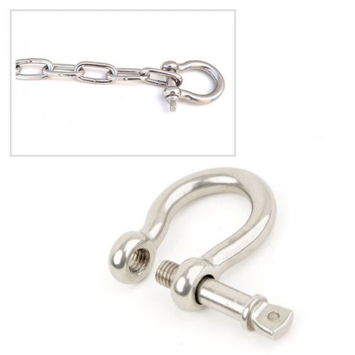 10PCS Stainless Steel Bow Shackle &amp; Screw Pin Anchor M6 6.3mm 1/4 inch