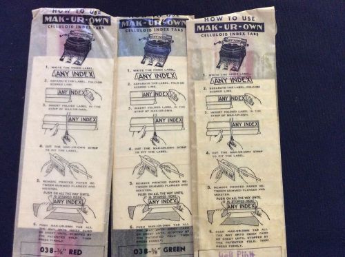 Vintage MAK-UR-OWN Index Tabs By The Victor Safe &amp; Equipment Co. Inc. 3 packs