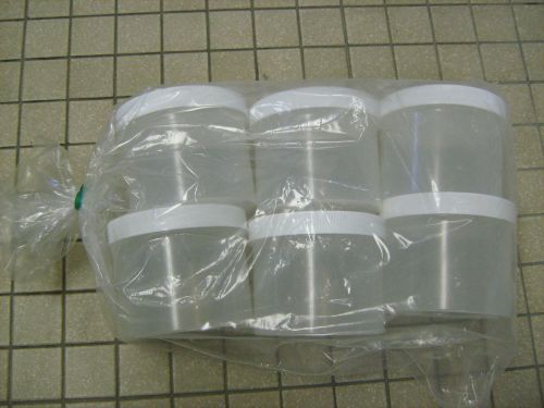Qorpak PLC-03720  six 32oz Natural Polypropylene Jar Unlined PP Cap lab specimin